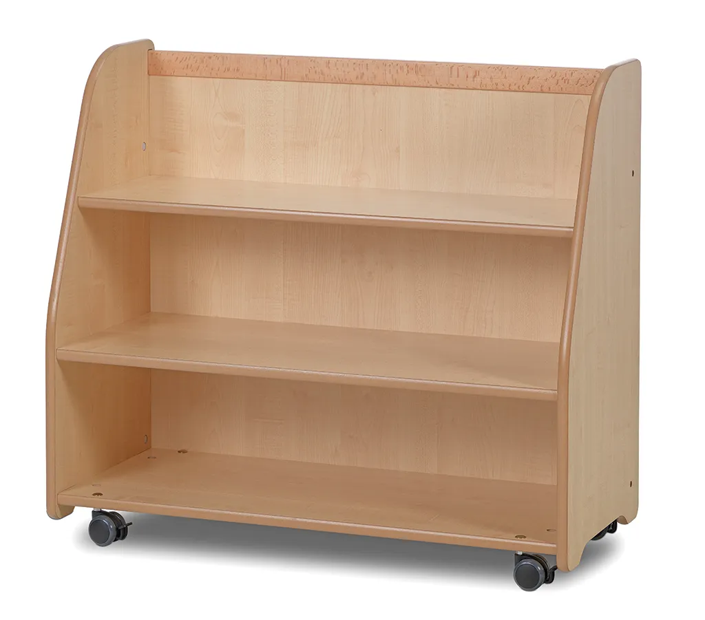 Bücherregal, Regal, Holz, Küche, Rollregal, Regal, Bücherregal, Holzregal, Rollregal, 2-Decken-Regal, Bücherregal, Regal auf Rollen, Holzregal, offenes Regal, vier Regalböden