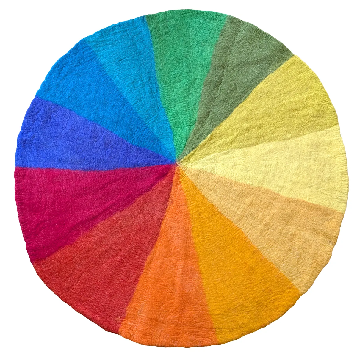 Farbrad, bunt, Kissen, Tischdecke, Spielzeug, runde rug, bunt, mehrfarbig, weicher griff, tortenstück muster, autofill, color wheel, colorful circle, felt circle, color palette, runder teppich, Farbkreis, Multicolor, weiche Textur, flauschige Oberfläche, 