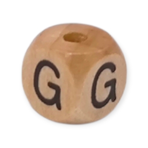 Letter beads letter cube wood embossed 10mm G 245 in stock 