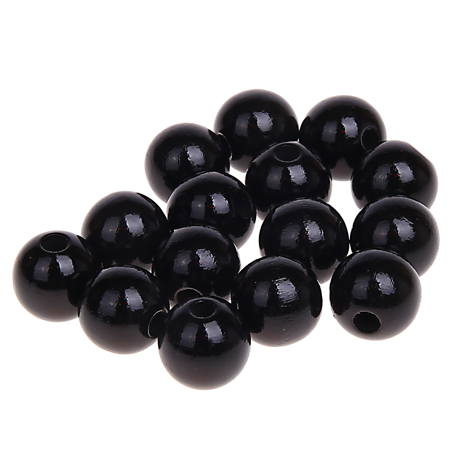 Holzperlen 12mm • 25 Stück schwarz 165 auf Lager