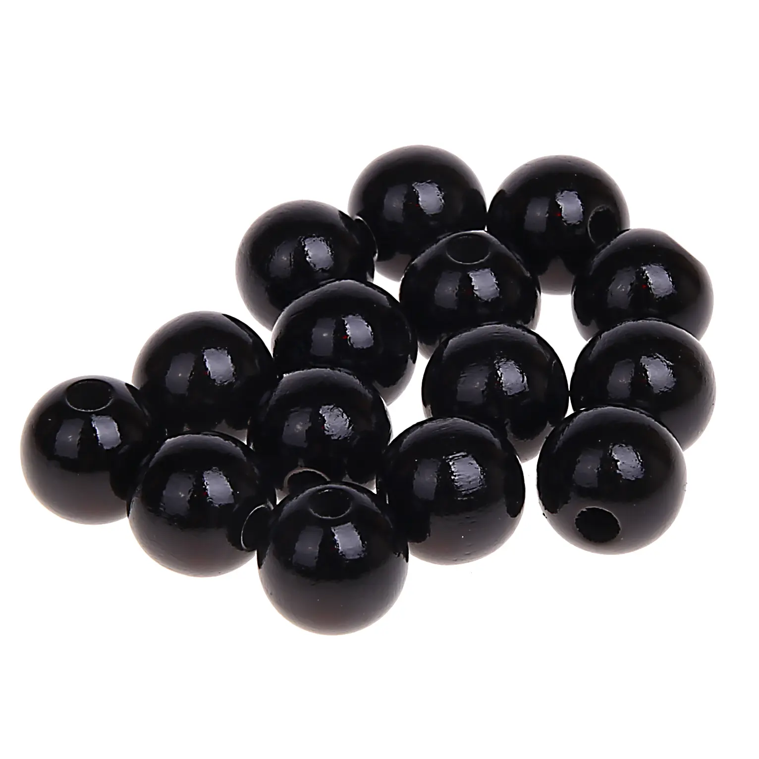 Holzperlen 12mm • 25 Stück schwarz 126 auf Lager