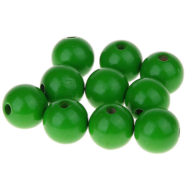 Wooden beads 15mm - 10 pieces green 213 in stock 