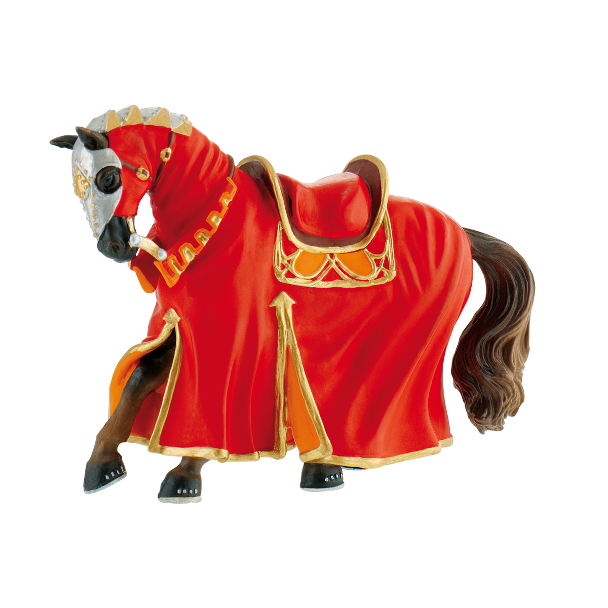 pferd, figur, rote umhang, rüstung, pferdefigur, toy, horse, red cloak, armor, figurine