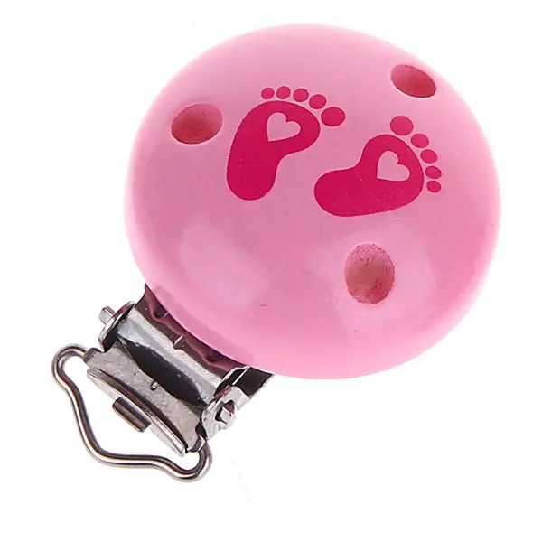Pacifier clip baby feet baby pink 8 in stock 