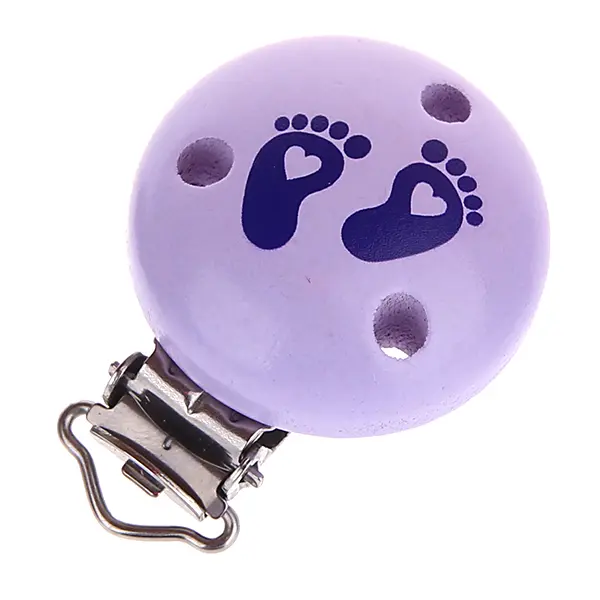 Pacifier clip baby feet lilac-purple 11 in stock 