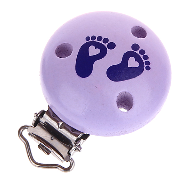 Pacifier clip baby feet lilac-purple 4 in stock 