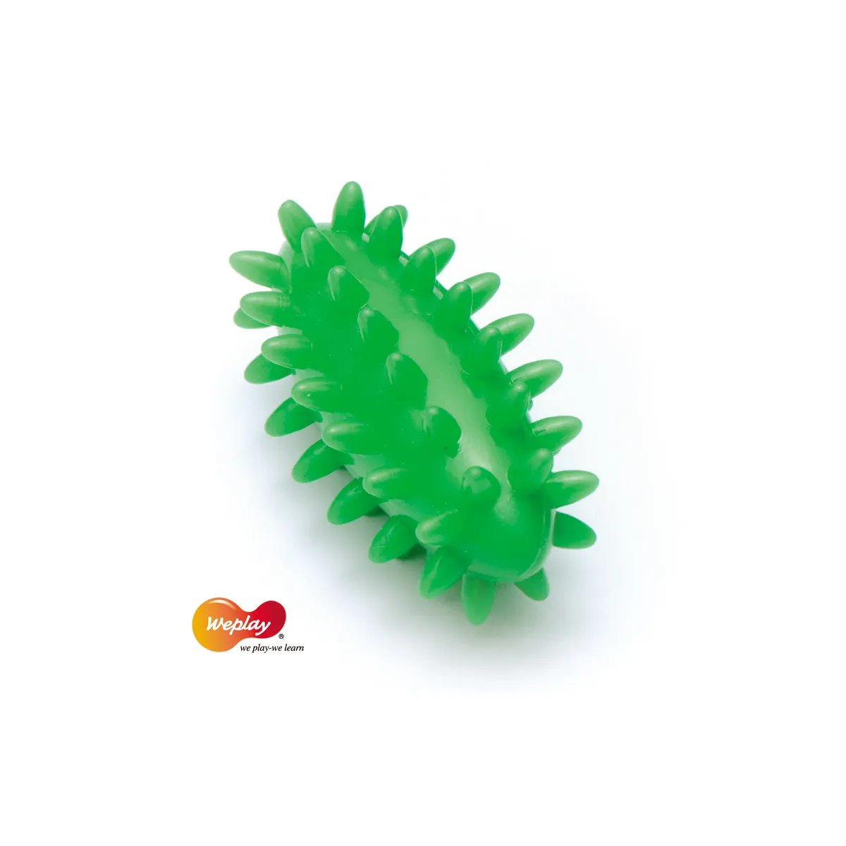 Korkenzieherform, Grün, Silikonball, Logo-WePlay, Spielzeug, Gummi-Ball, Kauspielzeug, grün, Stachelball, Massageball