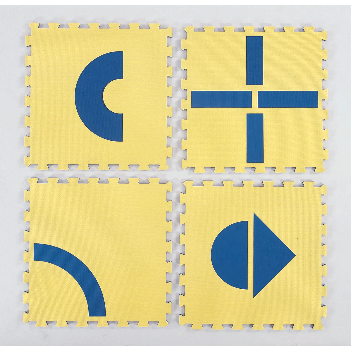 Puzzleteil, Spielmatte, Geometrische Formen, Gelb, Blau, Puzzle, Bausteine, Schaumstoffmatte, Kinderspiel, Geometrische Formen