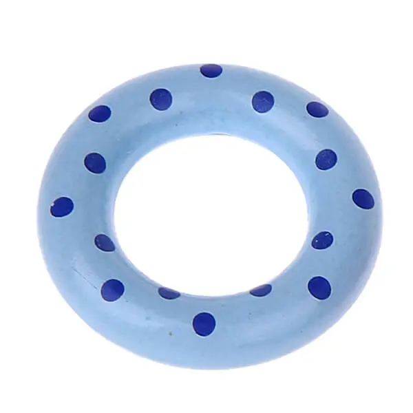 Holzring / Greifling mini Punkte babyblau 934 auf Lager