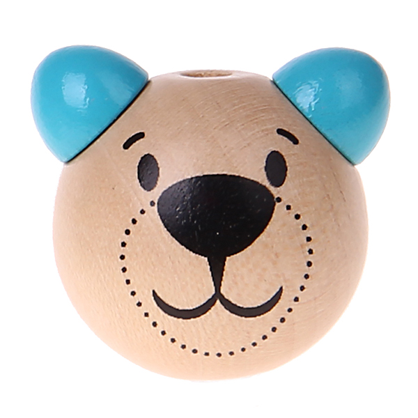 3D bear motif bead light turquoise 486 in stock 