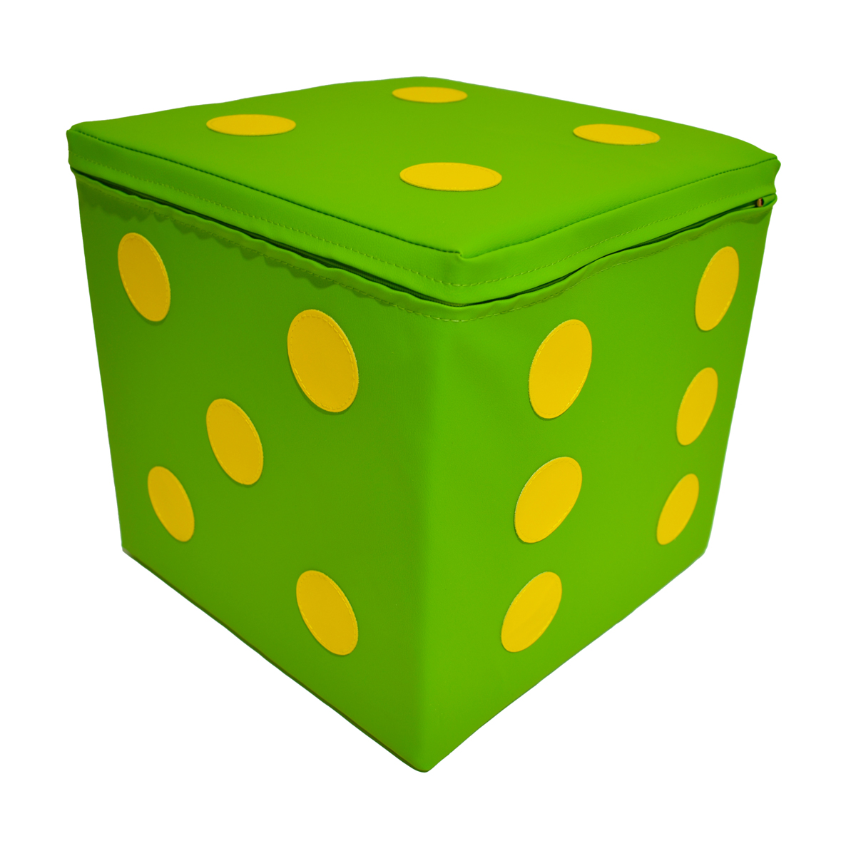 Würfel, Würfelwürfel, grün, gelbe Punkte, weiches Etui, Kissen, Würfel, Leder, Geldbörse, Deko