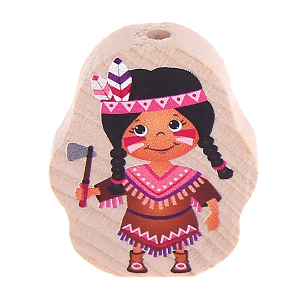 Motivperle natur Indianer • Indianerin Indianerin rosa 44 auf Lager