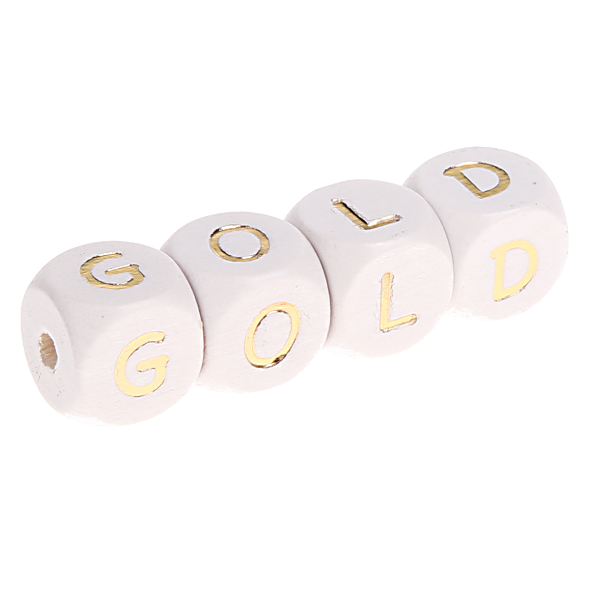 Letter beads white-gold 10mm x 10mm