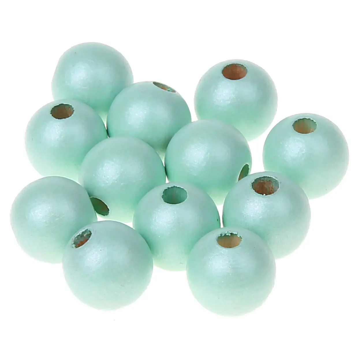 Holzperlen 12mm • 25 Stück mint 137 auf Lager