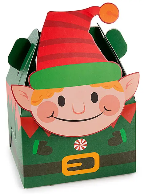 kleine Papier Geschenkbox Weihnachten Elf 0 auf Lager