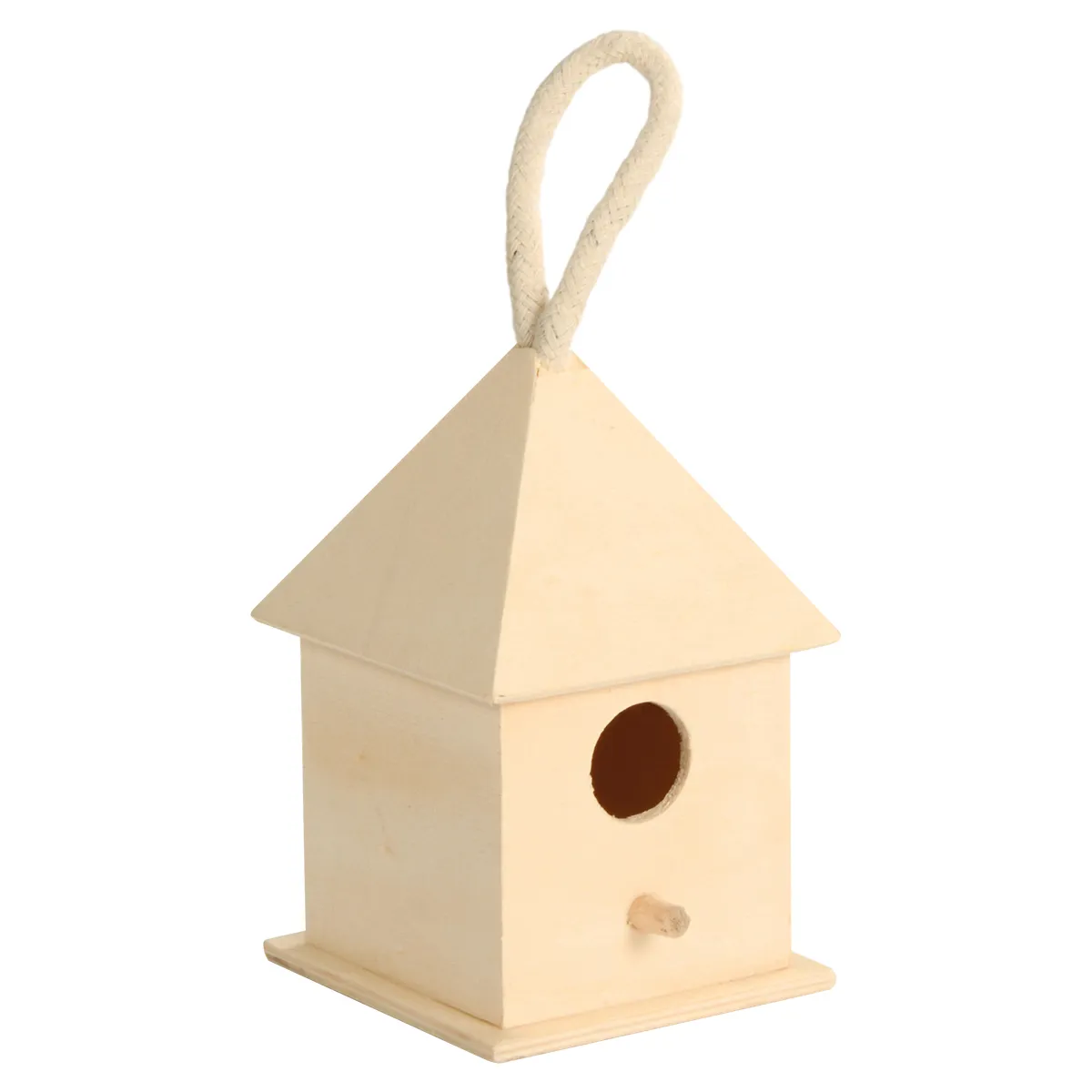 Holz, Vogelhaus, Nistkasten, Naturholz, Lochöffnung, Holzfigur, Vogelhaus, Türschild, Hängend, Naturholz