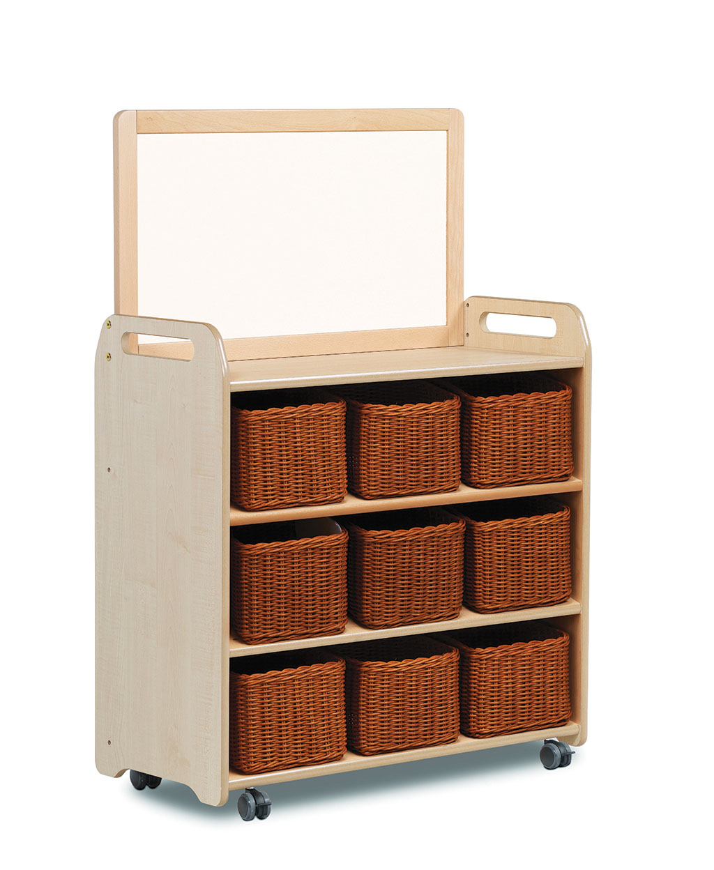 Korbregal, Aufbewahrungskorb, Rollwagen, Holzkästen, Laden mit Rädern, Ahornholz, Wagen, Wäschestation, Wiegensystem, Aufbewahrungskorb, Kinderregal, Wandtafel, Aufbewahrungswagen, Körbe, Rollen wheels