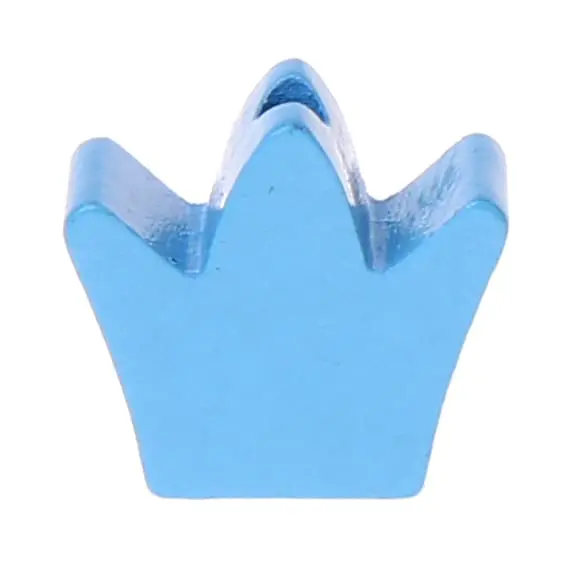 Milled crown motif bead sky blue 585 in stock 