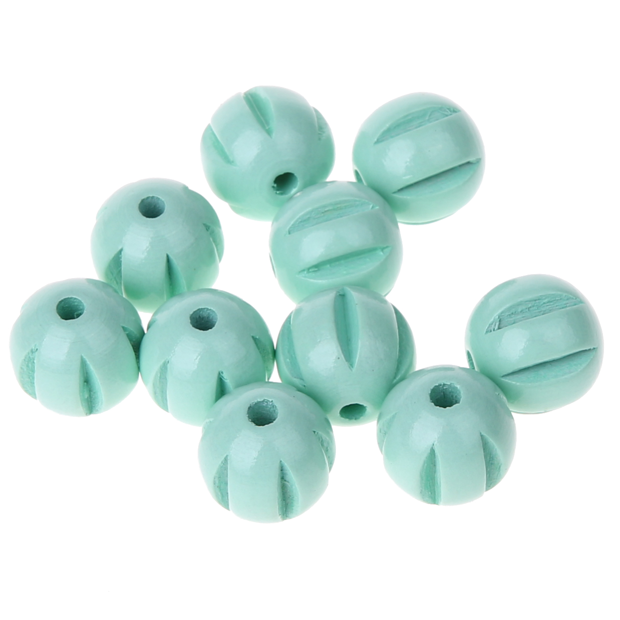 Longitudinal grooved beads 14mm - 10 pieces mint 48 in stock 