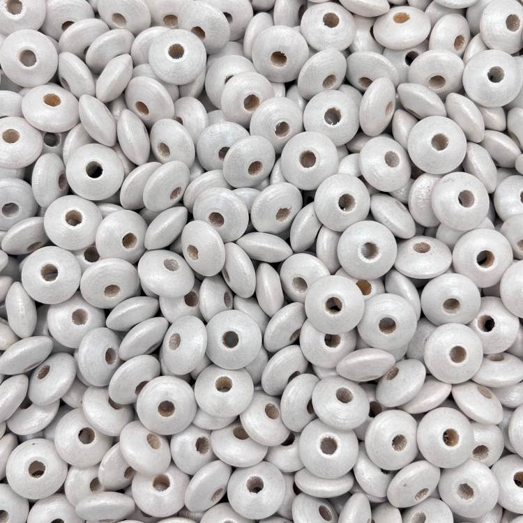 Wooden lenses mother-of-pearl 10mm - 50 pieces white 88 in stock 