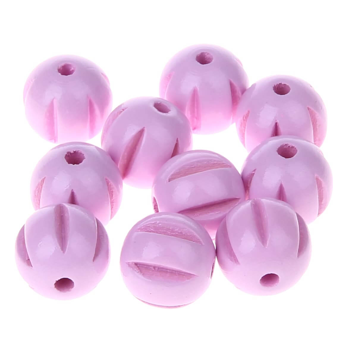 Longitudinal grooved beads 14mm - 10 pieces pink 73 in stock 