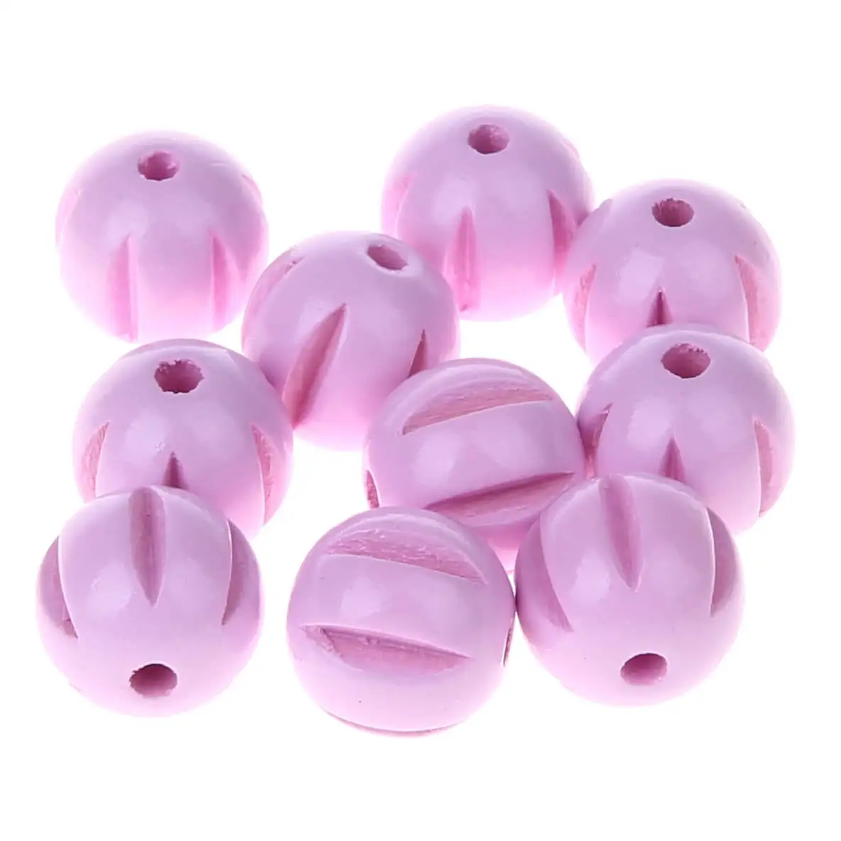 Längsrillenperlen 14mm • 10 Stück rosa 84 auf Lager