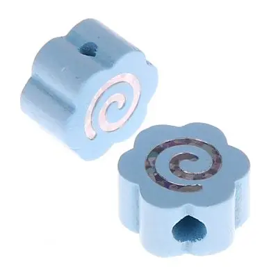 Motif bead glitter flower spiral safety hole baby blue 367 in stock 