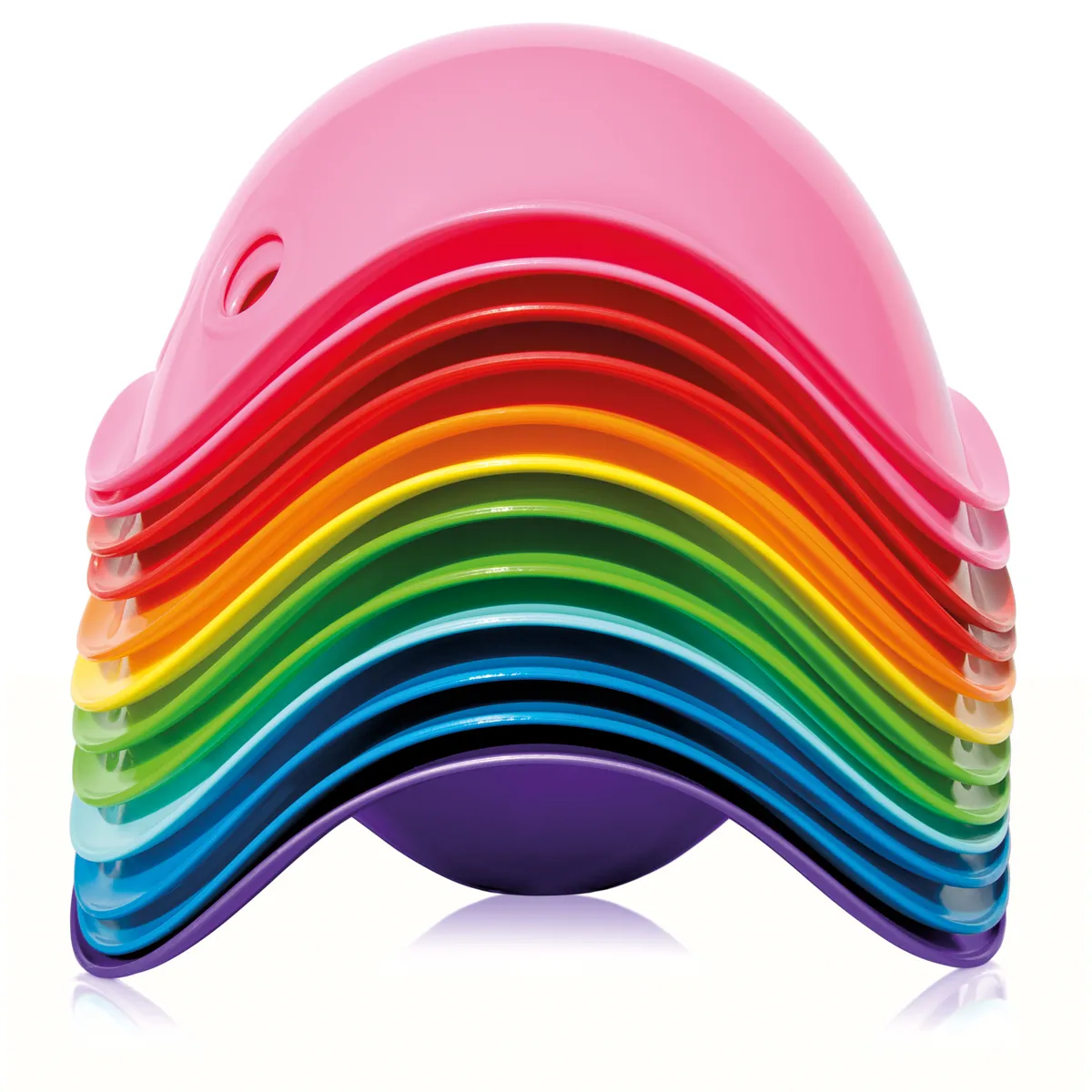 Stapelbecher, Regenbogenfarben, Kunststoff, Farben, Becher-Set, Spielzeug, Stapelpuzzles, Regenbogenfarben, Stapelkissen, Kunststoff