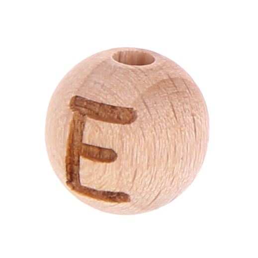 Letter beads 12mm with laser engraving - drilled vertically E 536 in stock 
