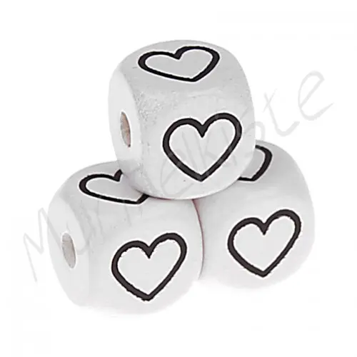 Buchstabenperlen weiß 10x10mm geprägt ♥ 171 auf Lager
