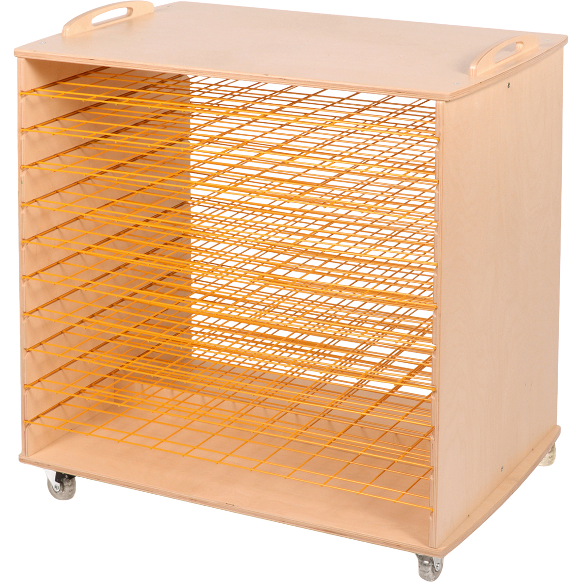 Teller, Holzbox, rollbarer Rack, Gitterkorb, Wagen