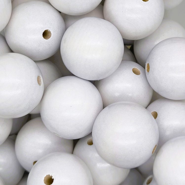 Wooden bead 40mm white 832 in stock 