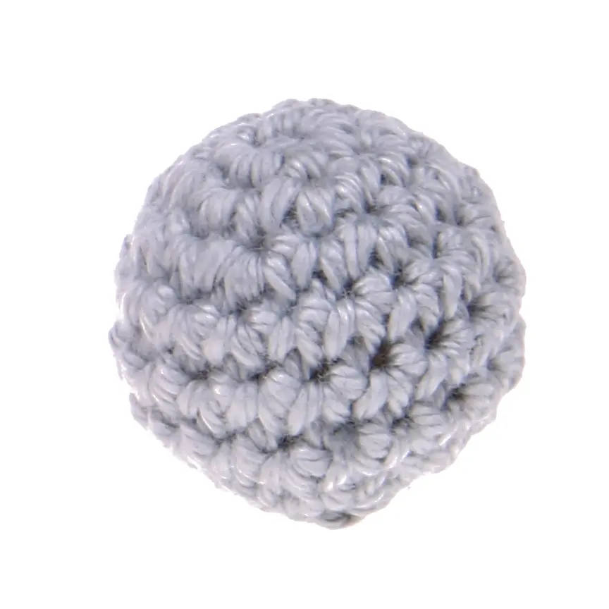 Crochet bead 25 mm light gray 30 in stock 