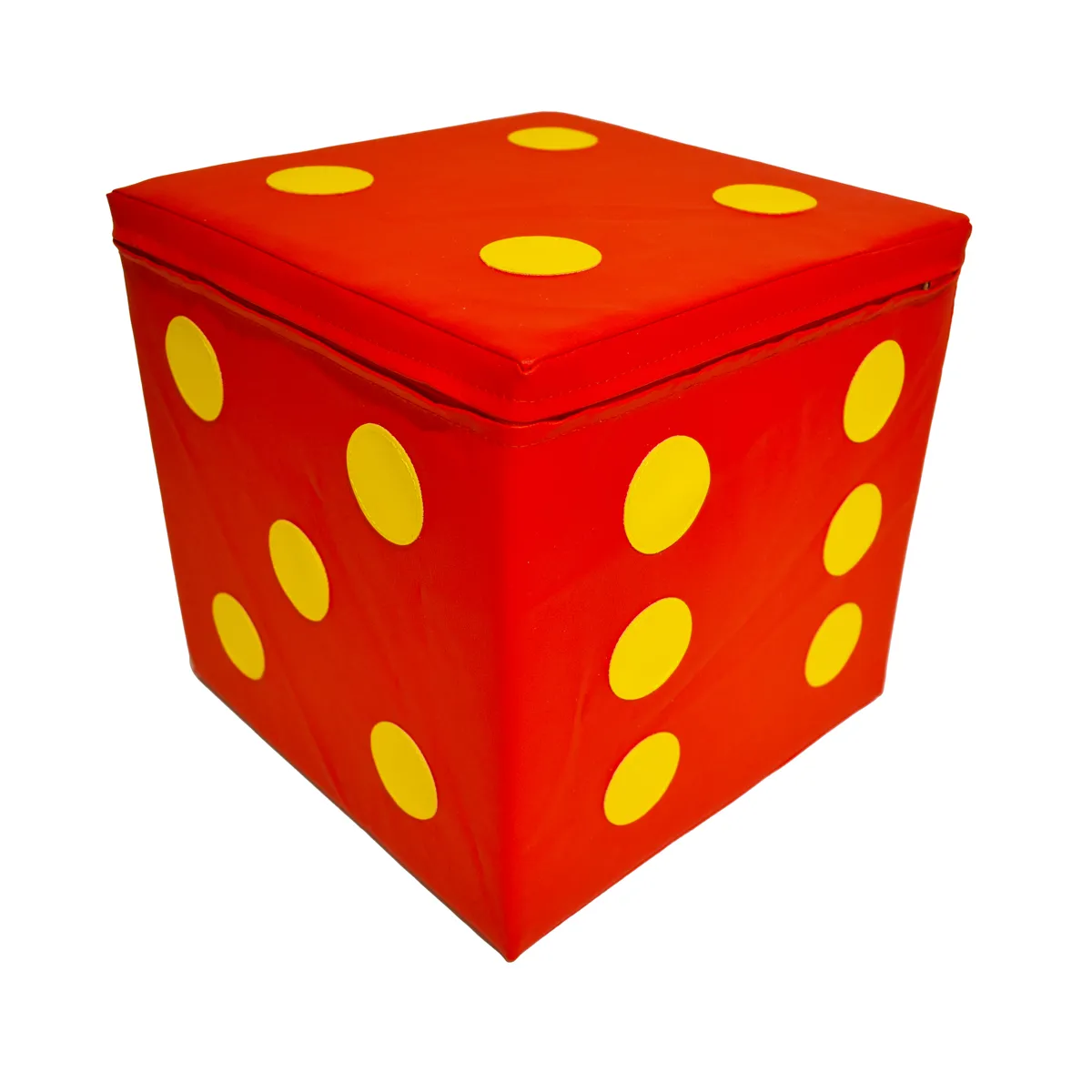 würfel, Stoffwürfel, Drehwürfel, Gelbpunkte, rot, Würfel, Spielfigur, Kuschelbox, Rot, Gelb Punkte