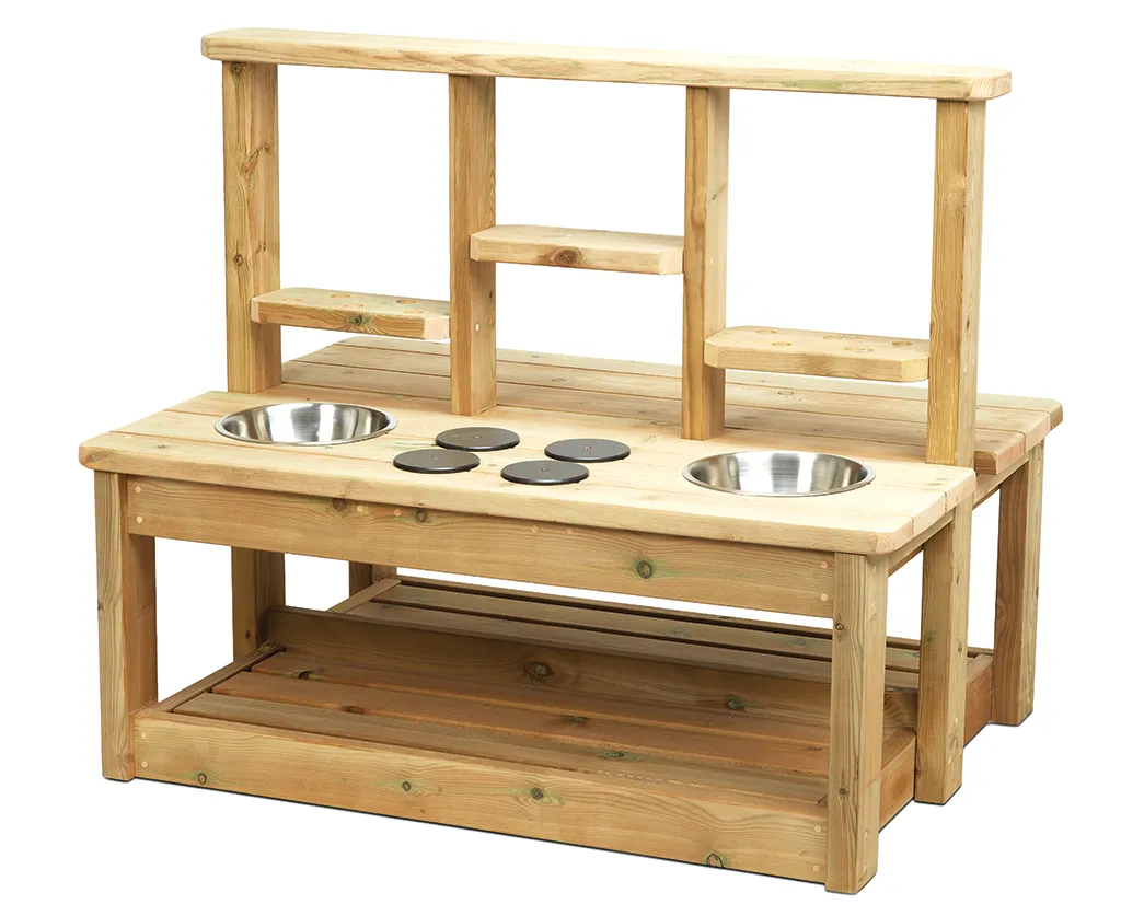 Holzspielküche, Kinderküche, Holz, Spieltisch, Spieltisch-Küche, Holz Küche, Küche Spielzeug, Holzspielzeug, Spieleküche, Holzregal