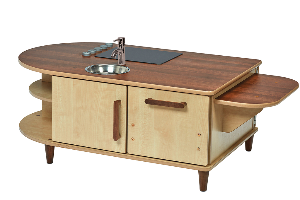 Küchenausstattung, Küchenschrank, Holztisch, Holzplatte, Spülbecken, Kücheninsel, Holzoberfläche, Spüle, Seitliche Ablage, Schublade/Schrank