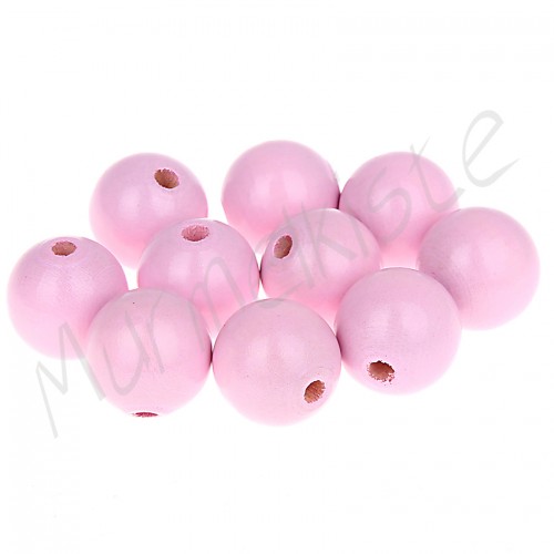 Wooden beads 15mm - 10 pieces pink 213 in stock 