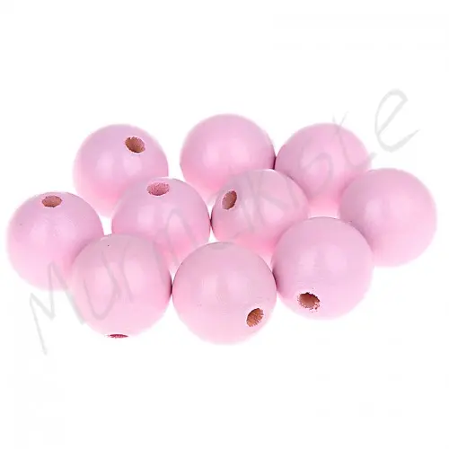 Holzperlen 15mm • 10 Stück rosa 294 auf Lager