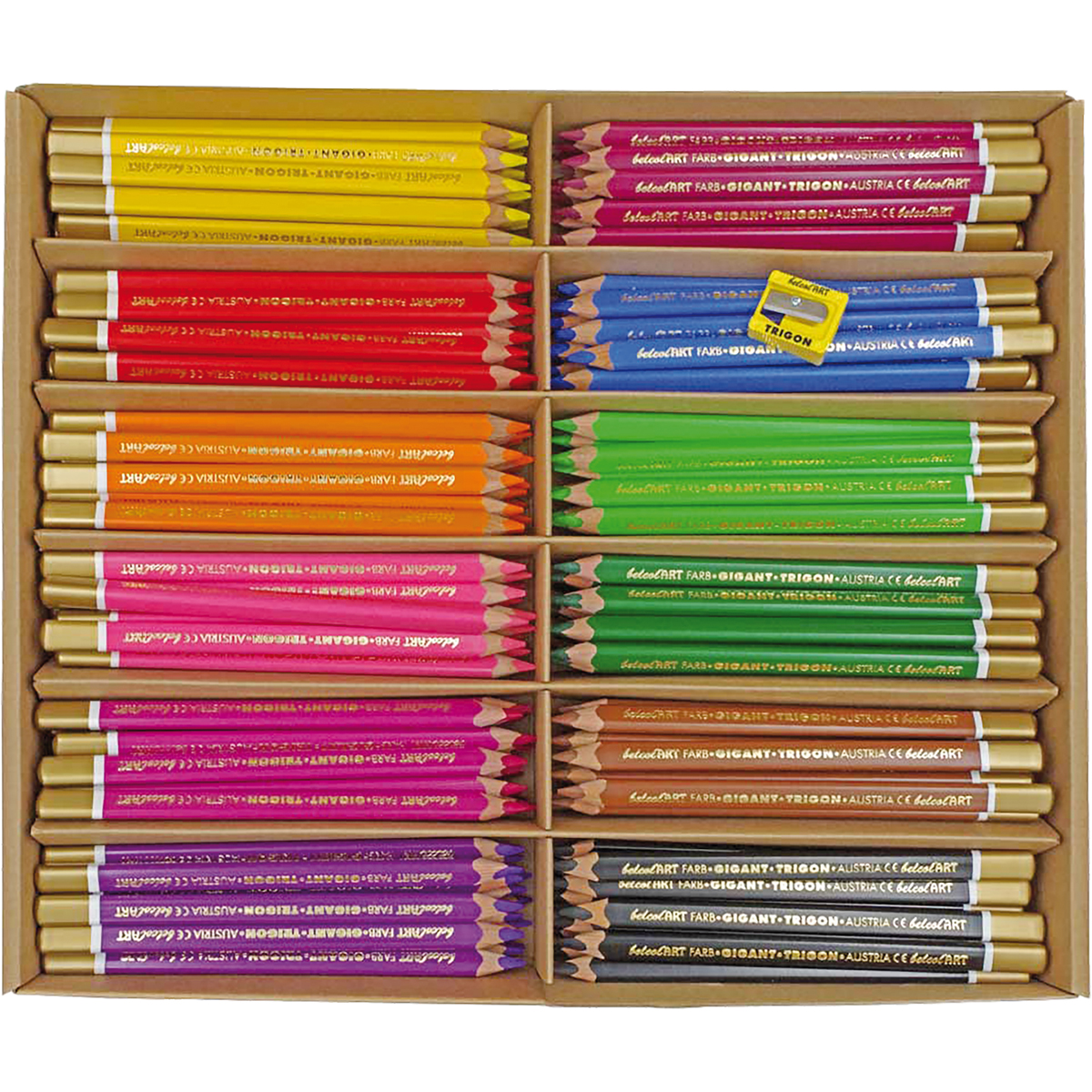 Buntstifte, Set, Holzkiste, Dreikantstifte, bunt