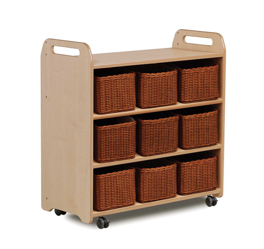 Wäscheregale, Korbregal, Holz, Rollregal, Korbensortiment, Holzregal, Wäscheregal, Aufsatz mit Körben, Korbbehälter, Rollregal