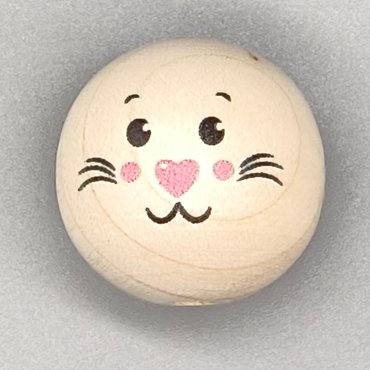 Holzperle mit Gesicht "Hase" nature 998 in stock 