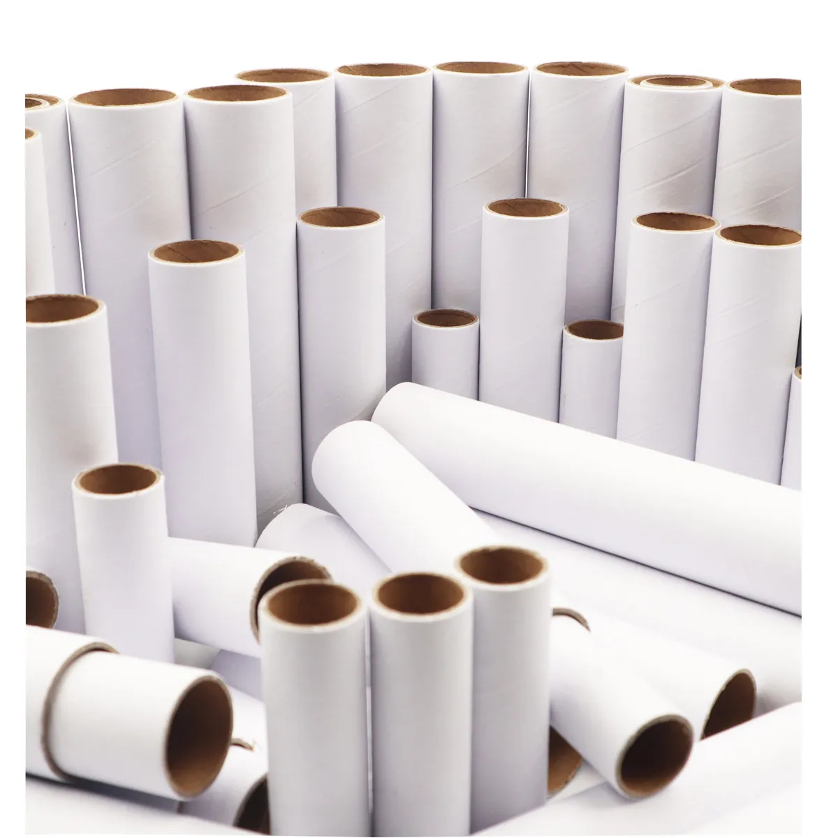 Papierrohre, Rollenpapier, Weißes Papierrohr, Papierröhren, Papierversion, papierrollen, Druckerpapier, Rollenform, weiße Rollen, Karton Kern