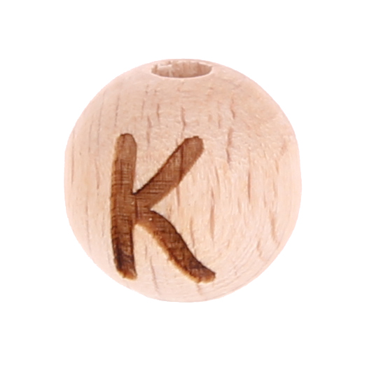 Letter beads 12mm with laser engraving - drilled vertically K 532 in stock 