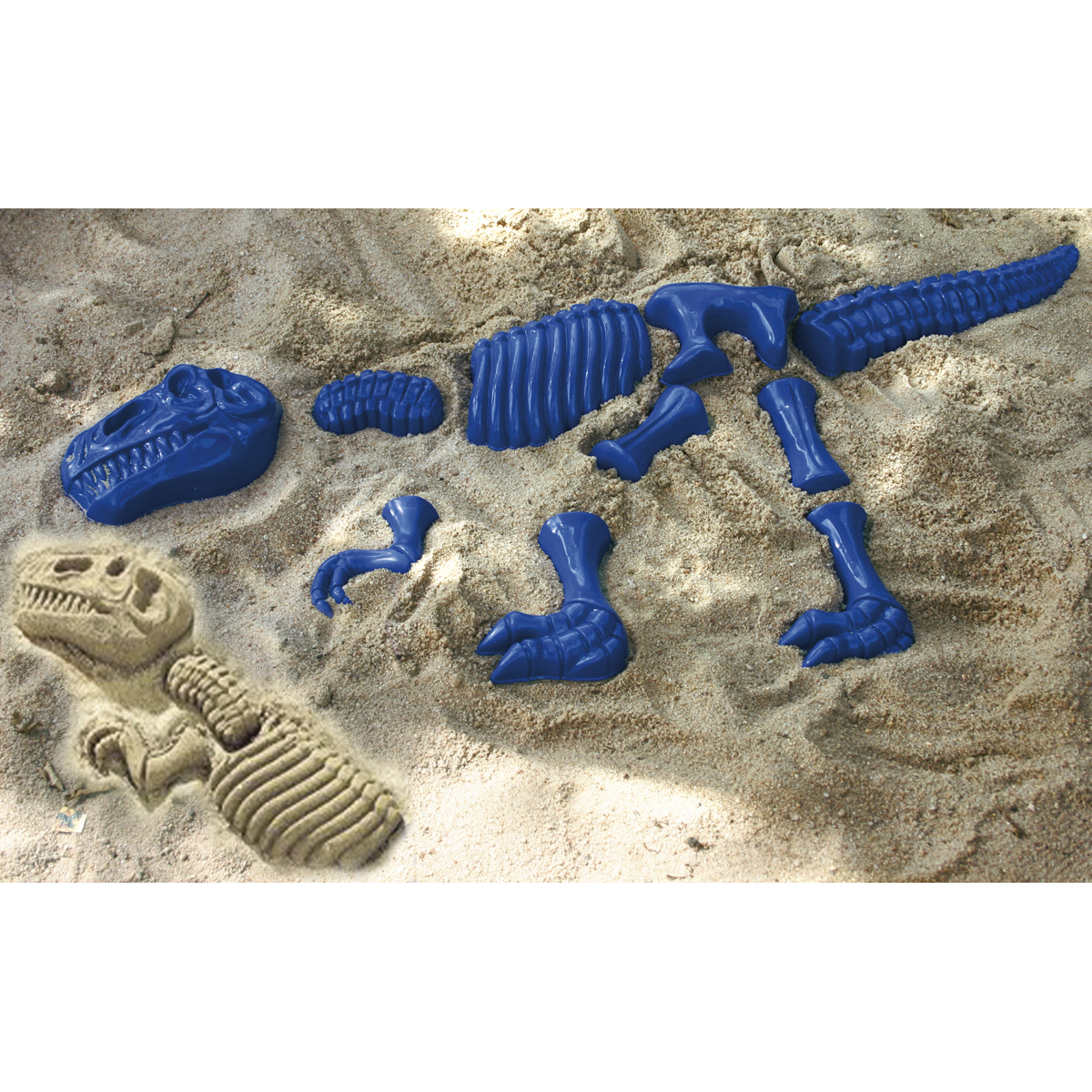 Kunststoffskelett, Wichtige Knochen, Spielzeugfundament, Gießknochenset, blaues Modell, Kunststofffigur, Dinosaurier, Skelett, Knochenfund, Spielzeug