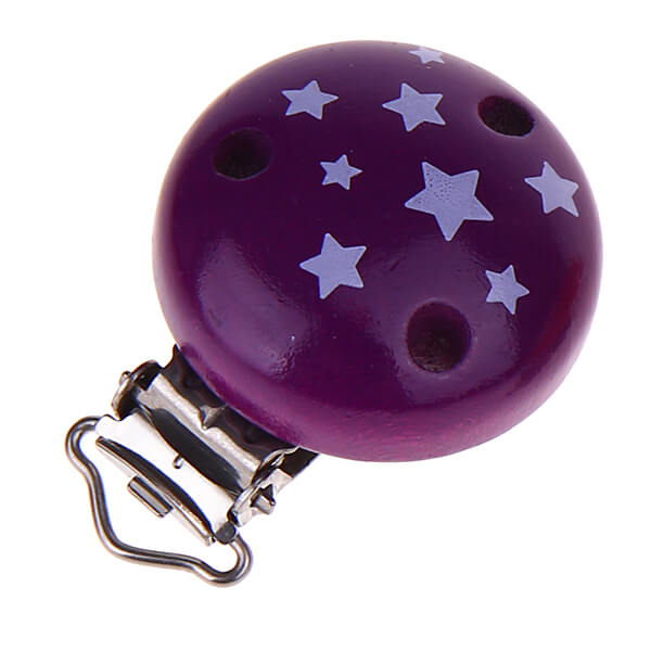 Pacifier clip star motif purple 480 in stock 