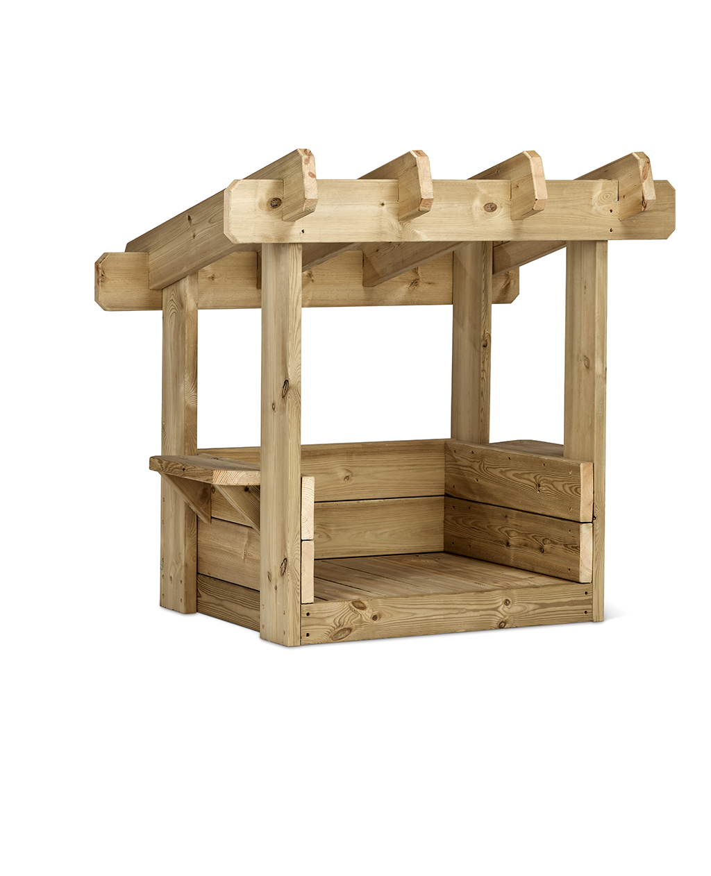 Holzspielhaus, Spielhaus, Holzleiter, Holzrahmen, Kiefernholz, Holzregal, Küchenregal, Holzstabiles, Holzkomposition, Holzregal mit Dach