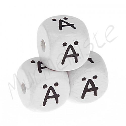 Buchstabenperlen weiß 10x10mm geprägt Ä 282 auf Lager