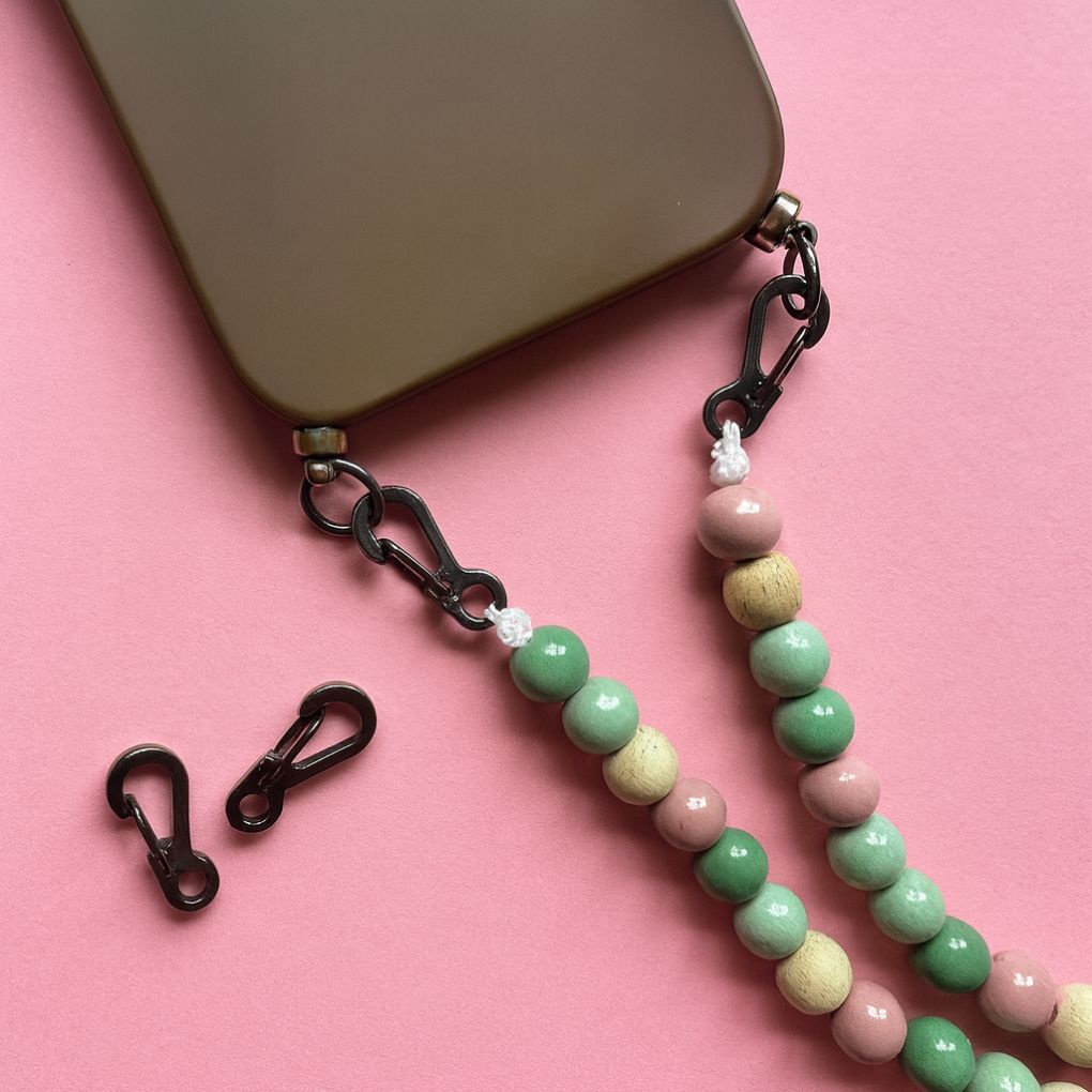 Mini-Karabiner Edelstahl • gunmetal Zubehor, Perle, Perlen-Halskette, Schmuck, Ornament