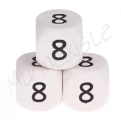 Buchstabenperlen weiß 10x10mm geprägt 8 84 auf Lager