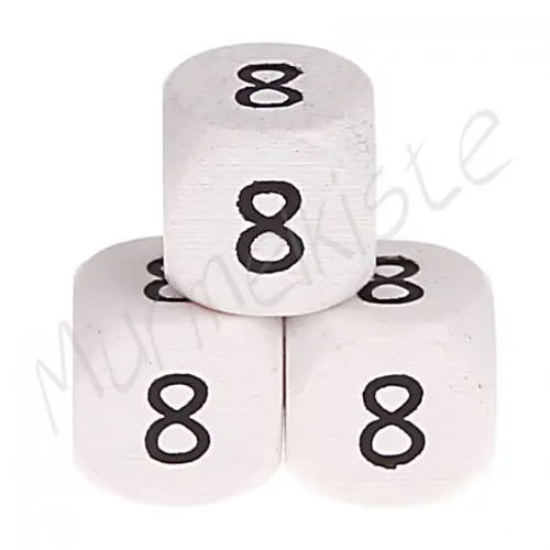 Buchstabenperlen weiß 10x10mm geprägt 8 130 auf Lager